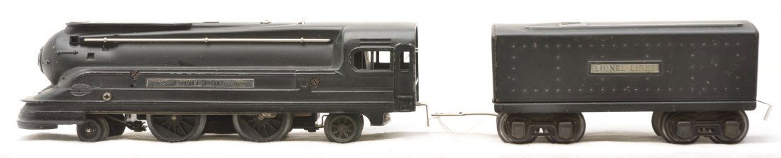 Lionel Prewar 1688 Steam Loco 1689T Tender: Lionel prewar O gauge 1688 black 2-4-2 steam loco with a 1689T tender that has black journals. Loco and tender are C7.