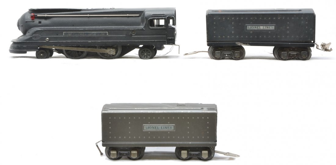 Lionel 1688 Black Steam Loco 1689W Tender: Lionel prewar O gauge 1688 black 2-4-2 steam loco with a 1689W tender, C6. Also included is a 1689T gunmetal tender with nickel journals, C6