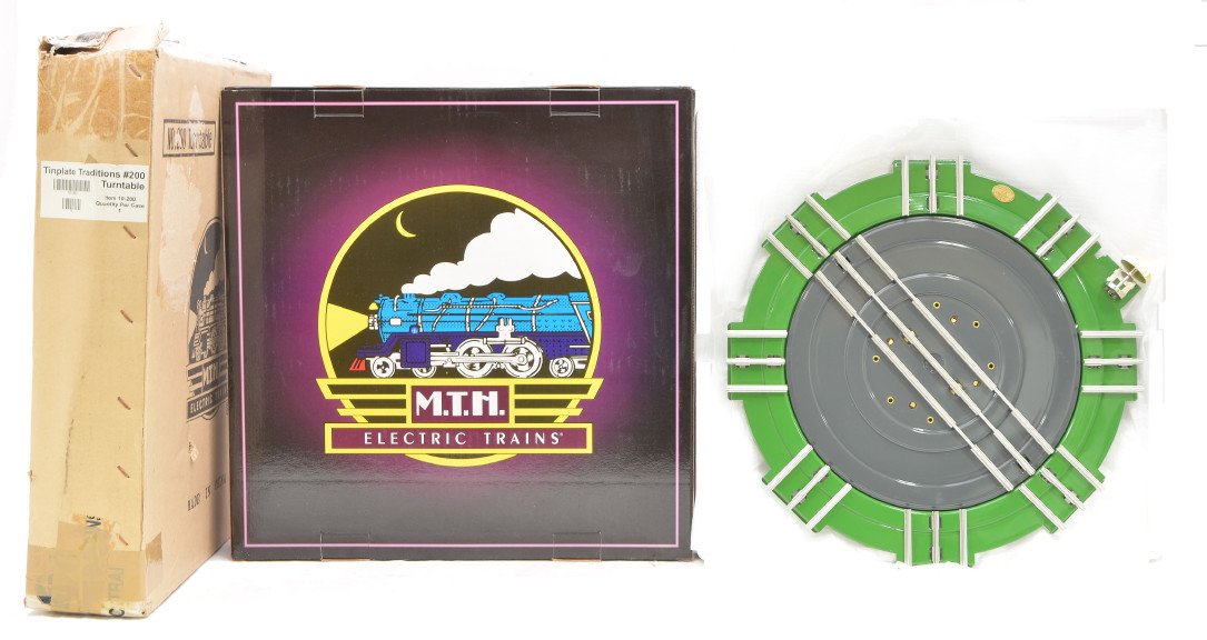 MTH TT 10-200 no. 200 Turntable MINT Boxed: MTH Tinplate Traditions standard gauge 10-200 no. 200 Turntable in OB with outer shipping carton, C10.