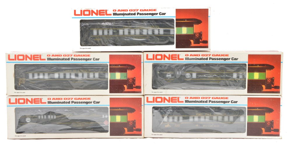 Lionel TCA Pass 9544 051 7205 7206 7212: Lionel TCA Convention passenger cars including; 9544 Chicago observation 1980, 0511 St. Louis baggage 1981, 7205 Denver combo car 1982, 7206 Louisville Pullman 1983 and 7212 Pittsburgh Pullman 1984 al