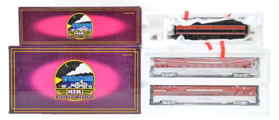 MTH 20-2127-4 RI F3 B 20-6612 RI Pass Cars OB.: MTH 20-2127-4 Rock Island F3 B unit 3-rail powered and a 20 -6612 Rock Island 70Õ sleeper/diner passenger set both in OBs. The B unit has been test run, C9. The cars have never been run, C9-10.