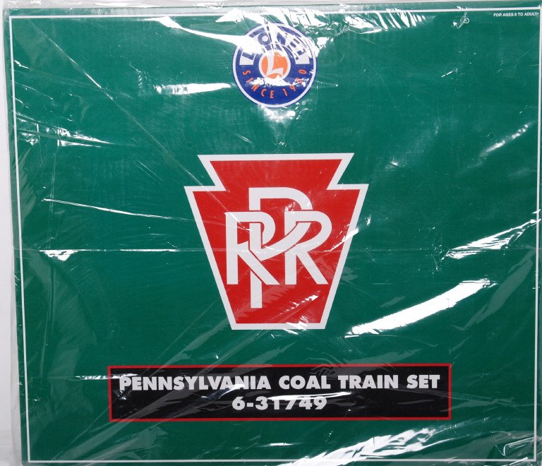 Lionel 31749 Pennsylvania coal train set: Lionel modern O gauge 31749 Pennsylvania coal train set factory sealed in OB. Includes GP30 diesel locomotive. Loco features TMCC, Railsounds, Electrocouplers, and much more. Also included is four coa