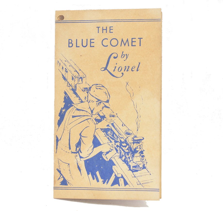 Lionel Prewar Std. Ga. Blue Comet Pamphlet: Lionel prewar standard gauge pamphlet for the Blue Comet. The pamphlet has some staining.