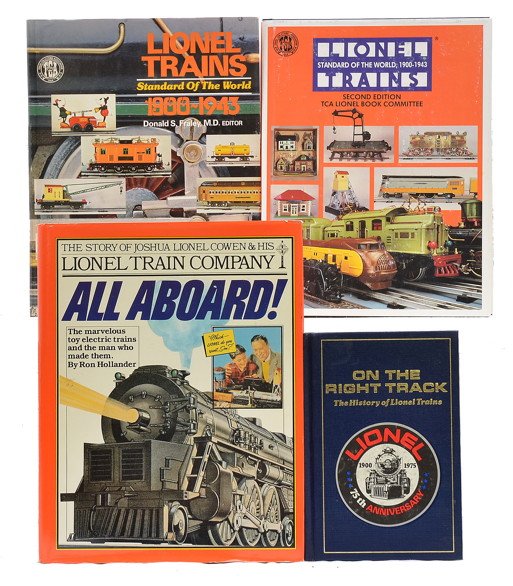 Selection of Reference Books Lionel Trains: Selection of reference books including; On the Right Track: The History of Lionel Trains by Fundimensions, All Aboard: The Story of Joshua Lionel Cowen & His Lionel Train Company by Ron Hollander, Lio