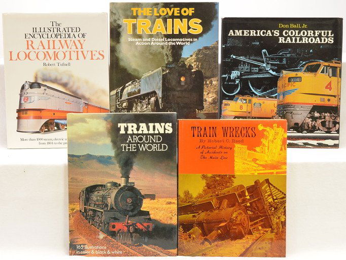 Selection of Railroad Reference Books: Selection of Railroad reference books including; Train Wrecks A Pictorial History of Accidents on the Main Line by Robert C. Reed, The Illustrated Encyclopedia of Railway Locomotives by Robert Tufnell