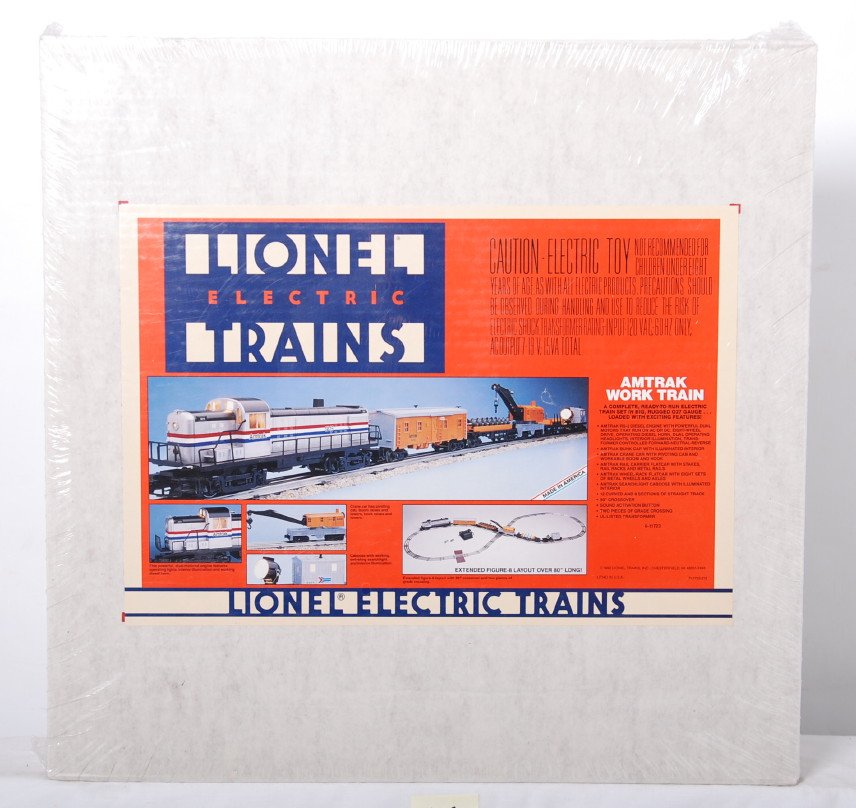 Lionel Amtrak 11723 work train set: Lionel modern O Gauge Amtrak 11723 work train set in OB. Set is factory sealed in the OB C10.
