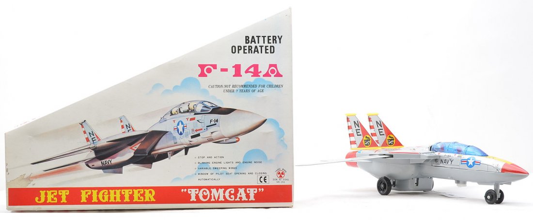 Son A1 Toys F14-A Jet Fighter Tomcat LN OB: Son A1 Toys battery operated F14-A jet fighter Tomcat in OB, C8.