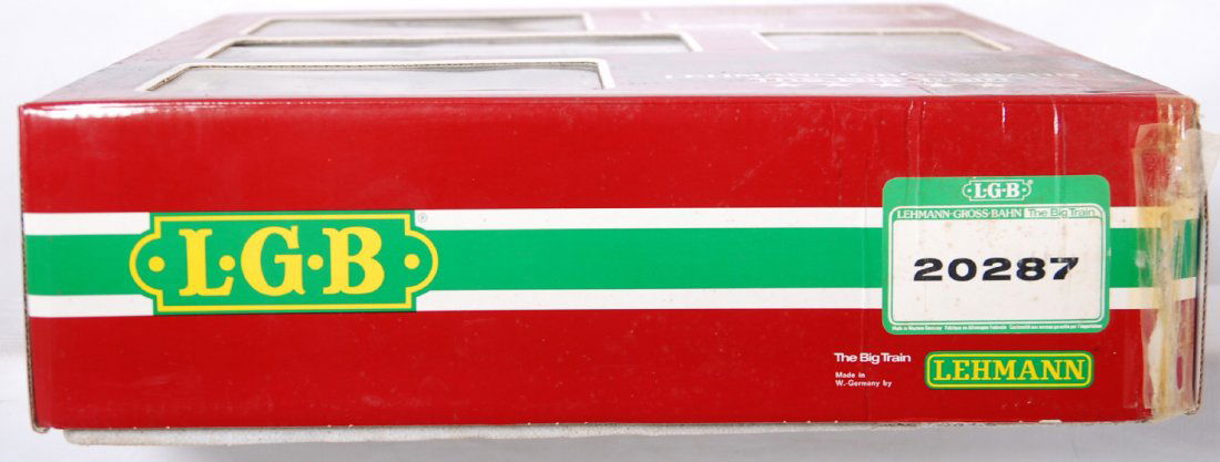 LGB 20287 Rio Grande set: LGB modern G scale 20287 Rio Grande train set in OB. Set is C7-8 with run time. Track and transformer is included. Set box has some wear and taped corner.