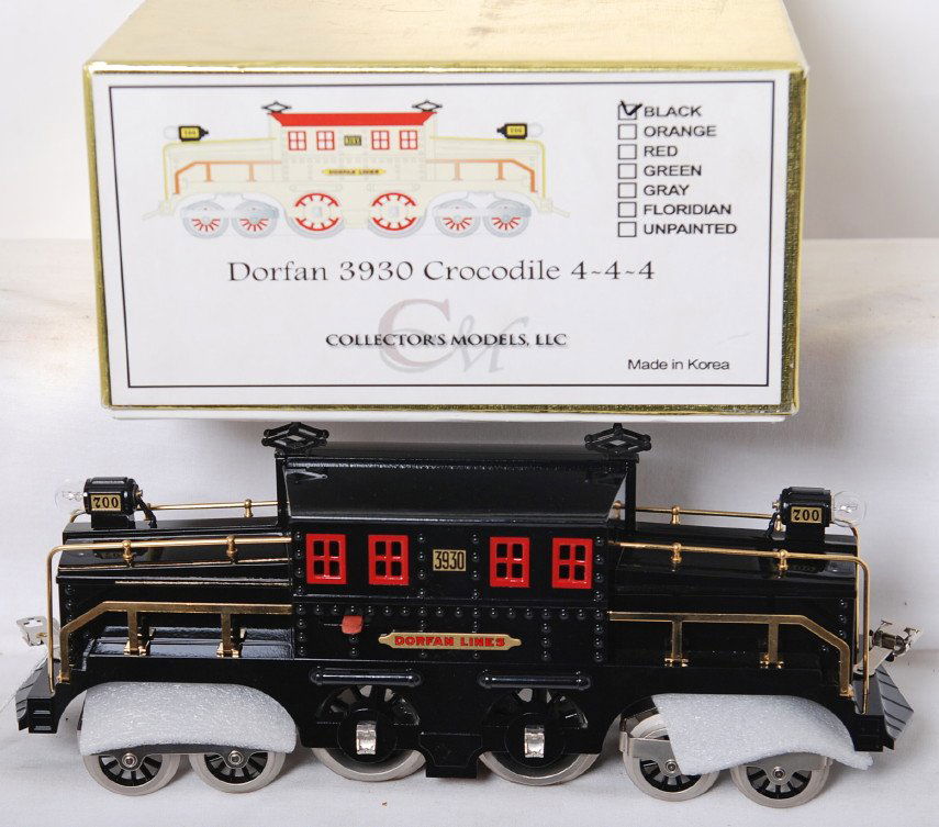 Collector Models Dorfan 3930 Crocodile 4-4-4 in OB: Modern era Collector Models Dorfan 3930 Crocodile No. 700 4-4-4 center cab electric locomotive in original box with good foam lining. Loco looks lightly run C9.