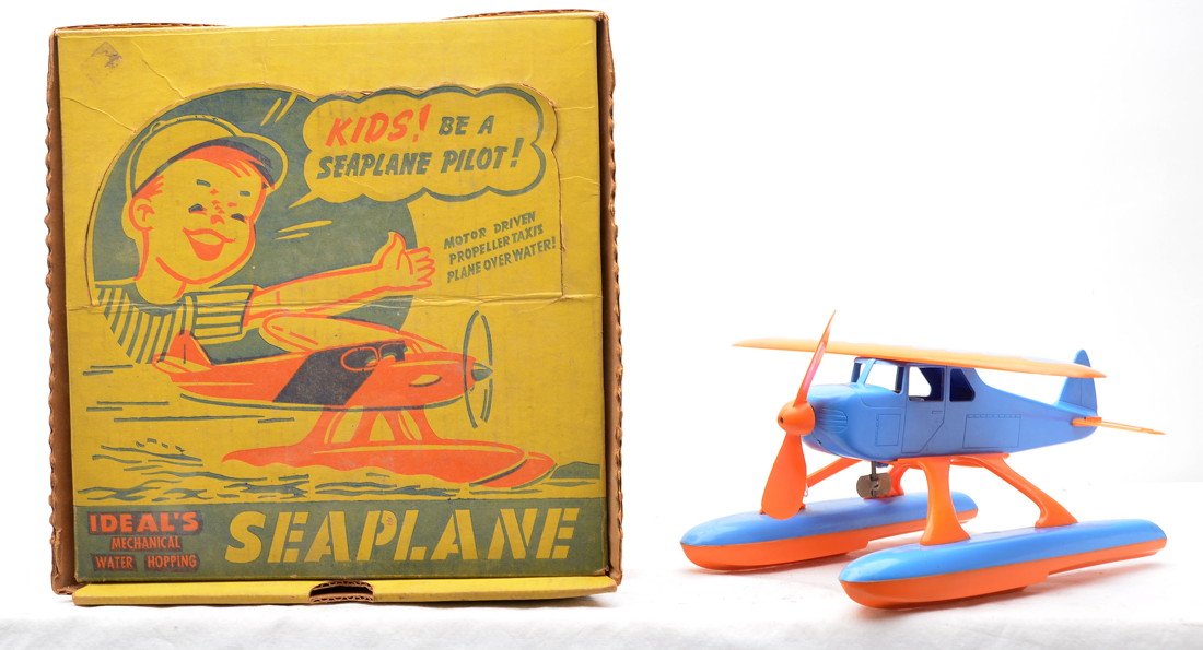 Ideals 4847 Mechanical Water Hopping Seaplane OB: Ideals no. 4847 mechanical water hopping seaplane, circa 1950s in OB, C7-8.