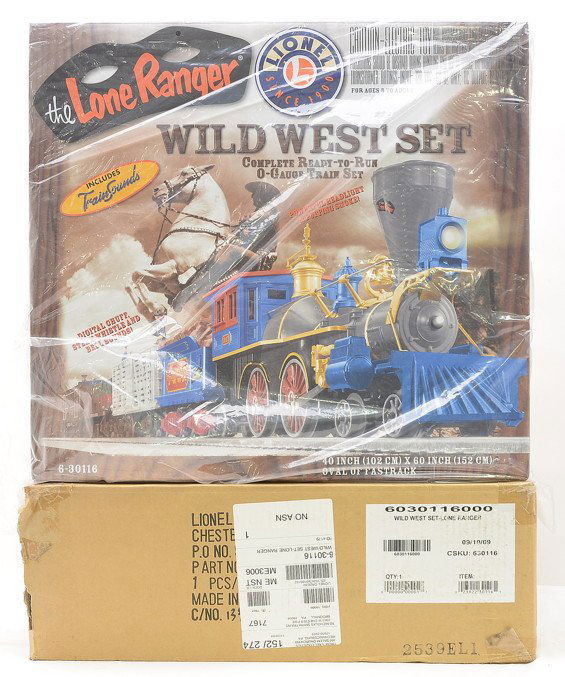 Lionel 30116 Lone Ranger Wild West Freight Set: Lionel 30116 Lone Ranger Wild West freight set factory new in original set box with outer shipping carton, C10.