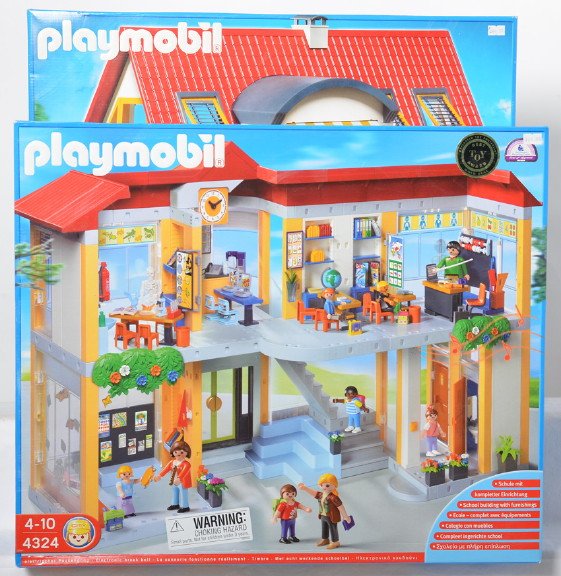 2 Playmobil sets 4324 school and 4279 house: Playmobil new old store stock. Includes 4324 school set and 4279 musical suburban house. All sealed brand new. Retail of $350.