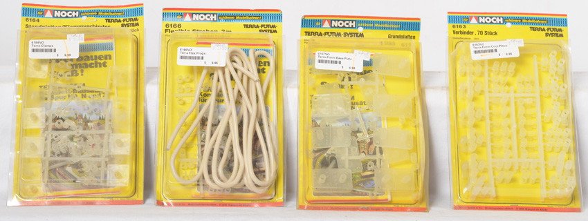 4 Large boxes of Noch Terra Form supplies: Noch modern G scale scenery supplies. Four large boxes FILLED with Terra Form supplies. 95% are new in the original packaging, but a bit dusty. Would estimate $300-$400 worth of retail. See photos for