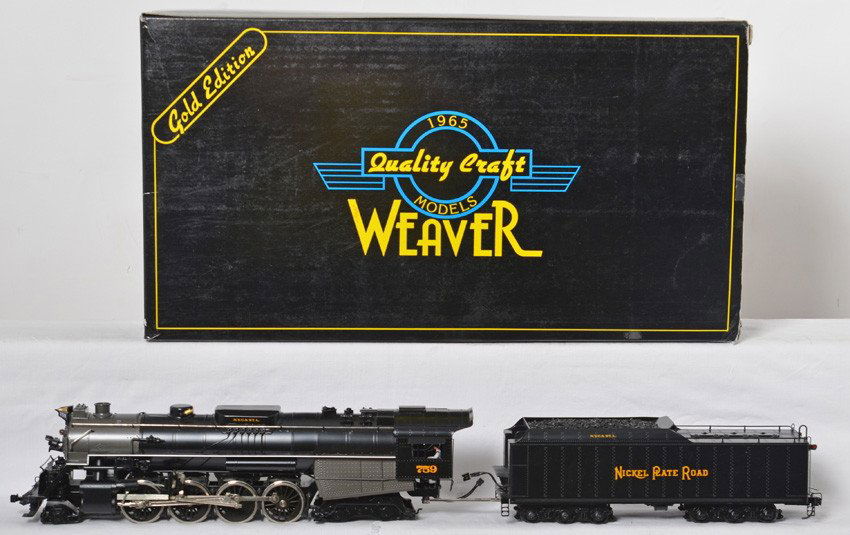 Weaver 2 Rail Nickel Plate Berkshire: Weaver modern O scale two rail brass 2-8-4 Berkshire in OB. Loco is C8 with light run time. OB has some corner and edge wear.