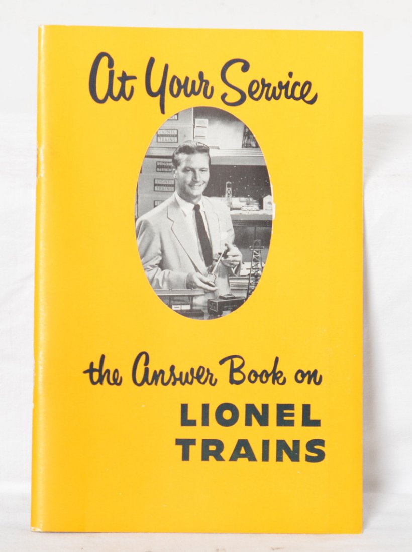 Mint Lionel The Answer Book for dealers service: Tough Lionel postwar O gauge dealer service station booklet from 1953. At Your Service the Answer Book on Lionel Trains. Absolutely mint C10.