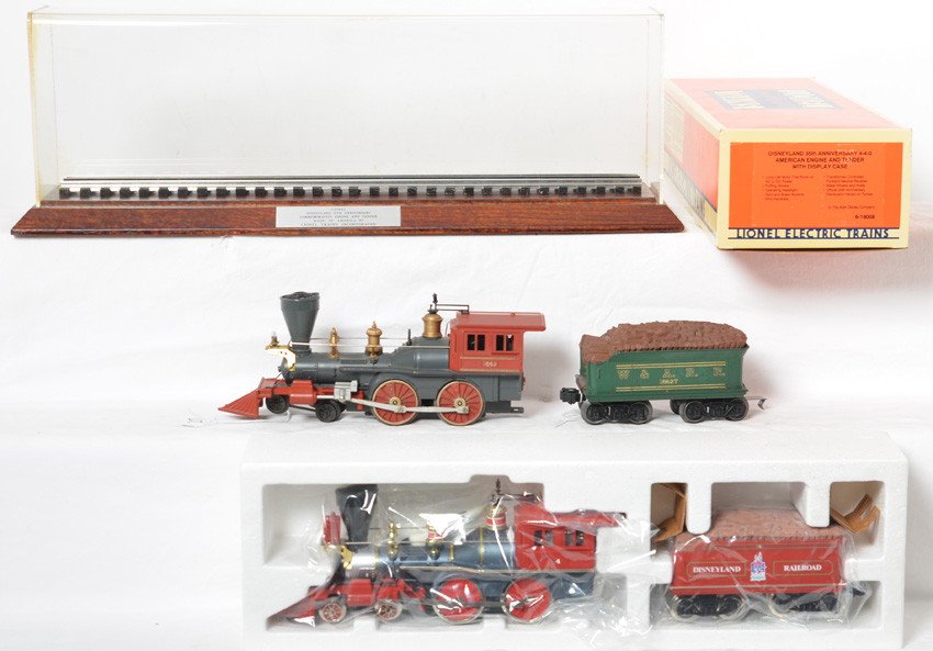 Lionel Postwar 1862 and 18008 General locos: Lionel postwar and modern O gauge General steam locomotives. Includes 1862 and 1862T W.A.R.R general. Loco is missing headlight cover otherwise lower C7 area. Modern 18008 Disneyland 35th anniversary