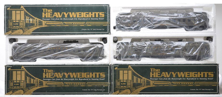 K-Line Heavyweights SF Pass K1130 K 1131 K1132: K-Line The Heavyweights Santa Fe Passenger cars including; K-1130 Granite Canyon coach, K-1131 Eagle Canyon coach and a K-1132 Spanish Fork Canyon coach all in OBs. All of the cars have broken trucks.