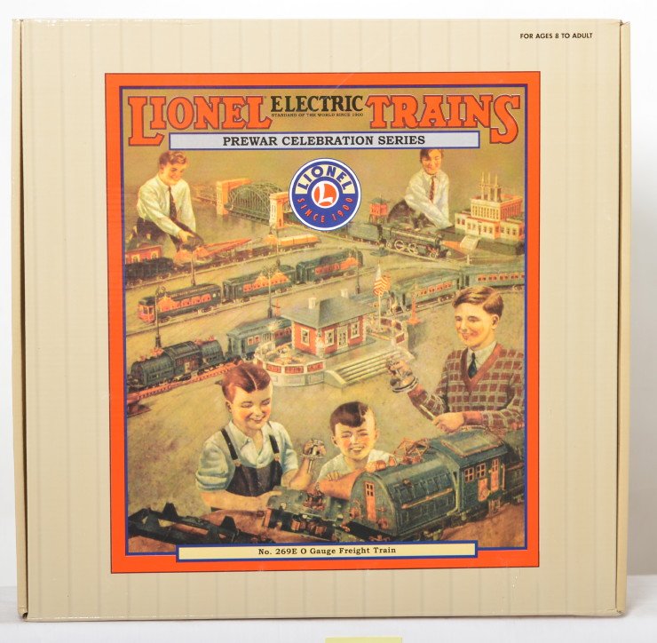 Lionel 51009 No. 269E O Gauge freight set: Lionel modern / prewar O gauge 51009 Prewar Celebration Series No. 269E set in OB. Trains are factory wrapped in their OBs. C10.