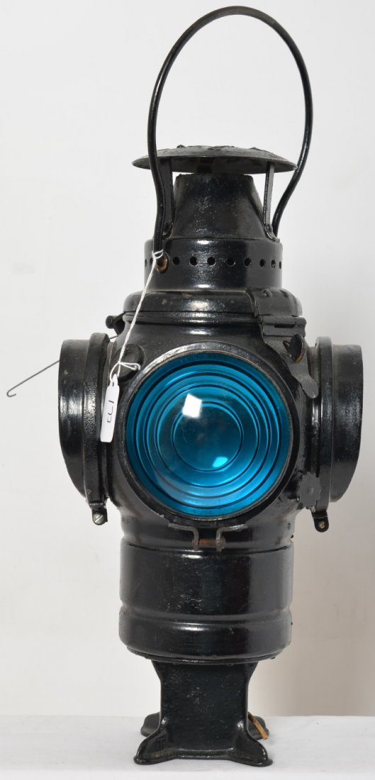 Adlake switch lantern: Adlake switch lantern which has been electrified. No burner. Older restoration.