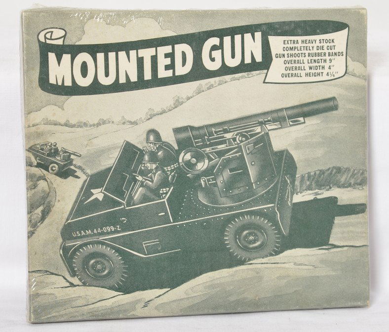 Mint Built Rite set No. 82 Mounted Gun in OB: Mint Built Rite set No. 82 Mounted Gun in OB. The set was sealed in plastic at factory to preserve it. This item is directly from the Warren Paper Company Built Rite factory archives.
