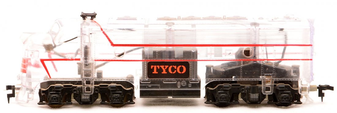 Tyco HO F3 Diesel Unit with Clear Shell: Tyco HO scale F3 diesel unit with clear shell, C8.
