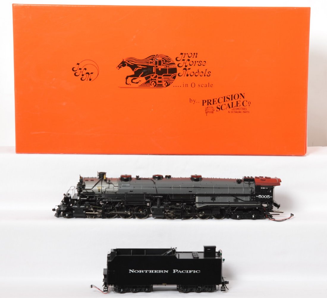 Iron Horse Models Northern Pacific Z-5 2-8-8-4 steam: Iron Horse Models from Precision Scale Co. O scale two rail 16765-2 Northern Pacific Z-5 2-8-8-4 steam locomotive in OB. Cab number is 5005. Loco is C8+ with light run time. Incredible details on this