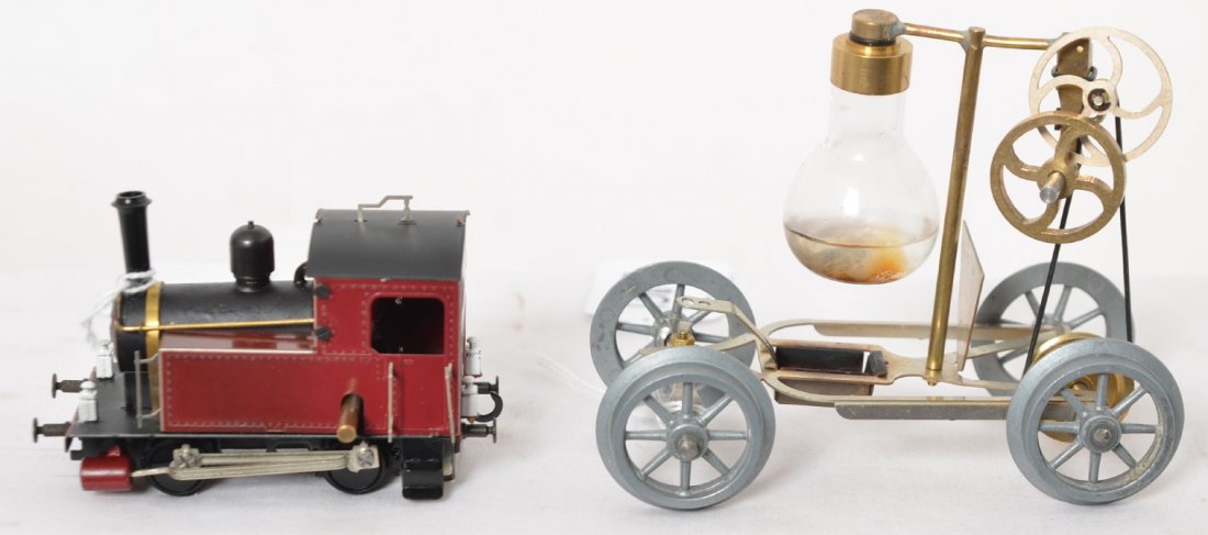 Lutz Hielscher live steam HO 0-4-0 and O gauge rail car: Lutz Hielscher live steam including HO 0-4-0 locomotive and O gauge rail car. Both have been fired C8 condition. See photos for best description.