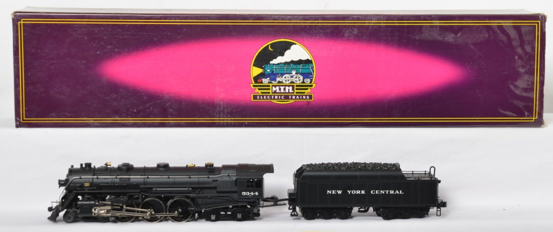 MTH NYC J-1e Hudson with Proto: MTH modern O gauge J-1e New York Central Hudson steam locomotive in OB. Catalog number is MT-3020LP. Loco features Protosound, Protosmoke, Protocoupler and much more. Loco is C8 with run time. OB has