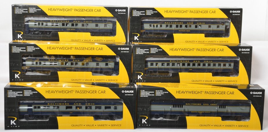 K Line B&O Capitol Limited heavyweight passenger 6 pack: K Line modern O gauge K-4810A Baltimore and Ohio Capitol Limited heavyweight 15Ã“ passenger six pack in OB. Set is C9-10 with no major signs of run time.