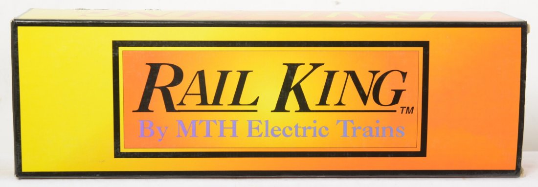 Railking Pennsylvania Tuscan GG1: MTH Railking modern O gauge RK-2501 Pennsylvania Tuscan five stripe GG-1 in OB. Loco features horn, can motors, and more. C8 with run time. OB has some very light corner wear.