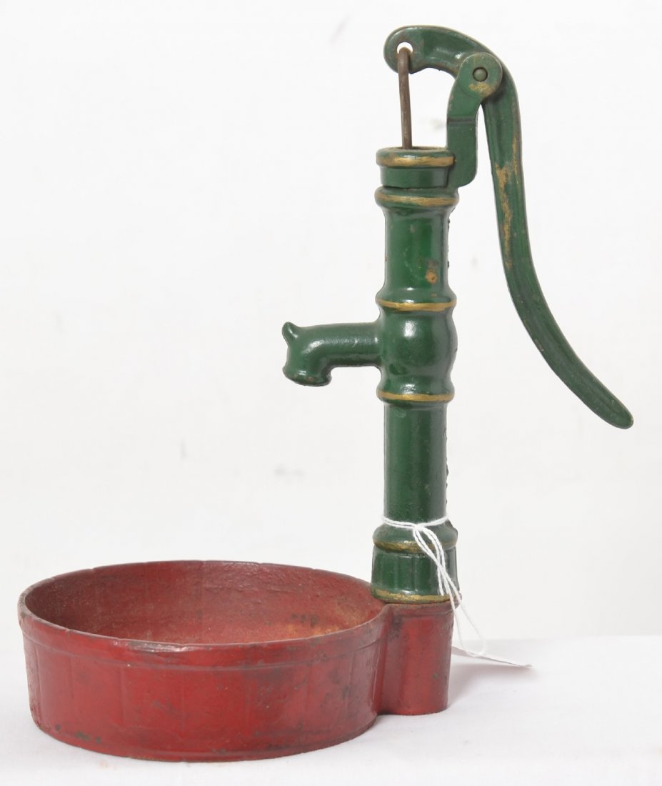 Cast iron well hand water pump, operating toy