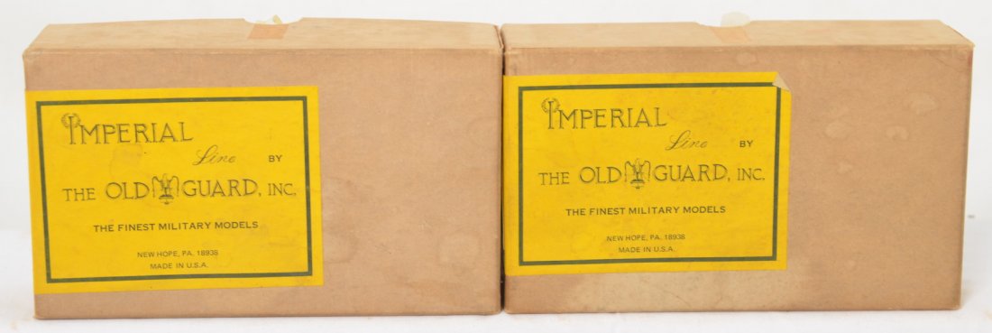 Two Imperial The Old Guard OG1002 and OG1003 in OB: Two Imperial Line, The Old Guard Inc. diecast metal military model kits in original boxes, one has instructions sheet. Both kits are unassembled. OG1002 and OG1003. Kits are unbuilt, boxes show little