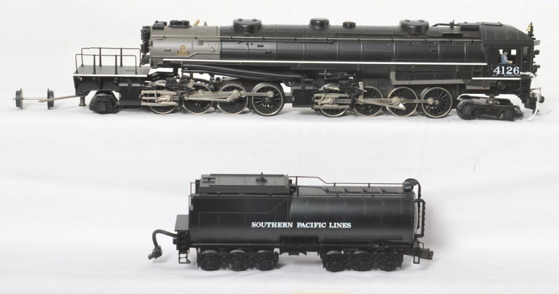 MTH Southern Pacific AC-6 Cab Forward with Proto: MTH modern O gauge 20-3025-1 Southern Pacific AC-6 Cab Forward steam locomotive in OB. Loco features Protosound, Protosmoke, Protocoupler, and more. Loco is C8 condition with run time.