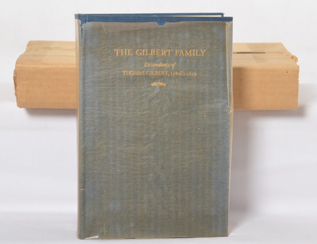 The Gilbert Family Descendants of Thomas Gilbert A.C.: The Gilbert Family, Descendants of Thomas Gilbert, 1582(?) - 1659, by A.C. Gilbert. Book looks C8, unread. Original shipping box. 1953, 500 plus pages.