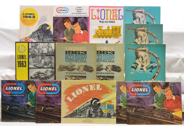 Lionel Original Catalogs 1963 -1966 1968 1969: Lionel postwar original catalogs from 1963 consumer, dealer advance and two accessories, from 1964 three consumer, 1965 consumer, three 1966 consumers, 1966 dealer advance, 1968 consumer and 1969 cons