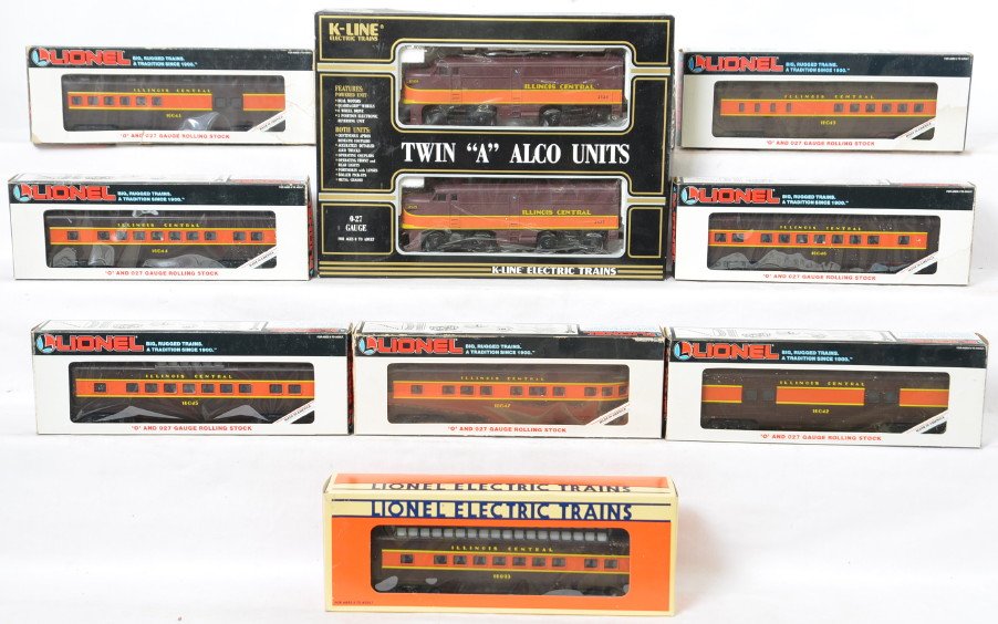 K Line and Lionel Illinois Central passenger set