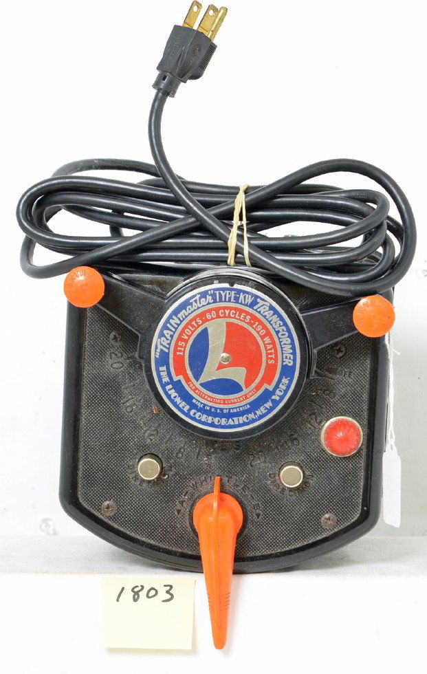 Lionel type KW 190 watts transformer: Postwar Lionel type KW 190 watts transformer, replaced cord, C6.