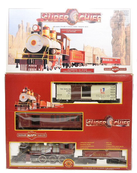 Bachmann Big Haulers 90091 Super Chief Set: Bachmann Big Haulers G gauge 90091 Super Chief ready to run electric train set complete in OB, C7.