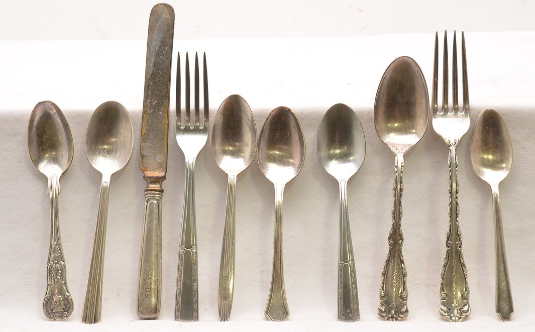 Selection of Vintage Silverware: Selection of vintage railroad silverware. Also included other miscellaneous silverware. Please view photo to verify selection and condition.