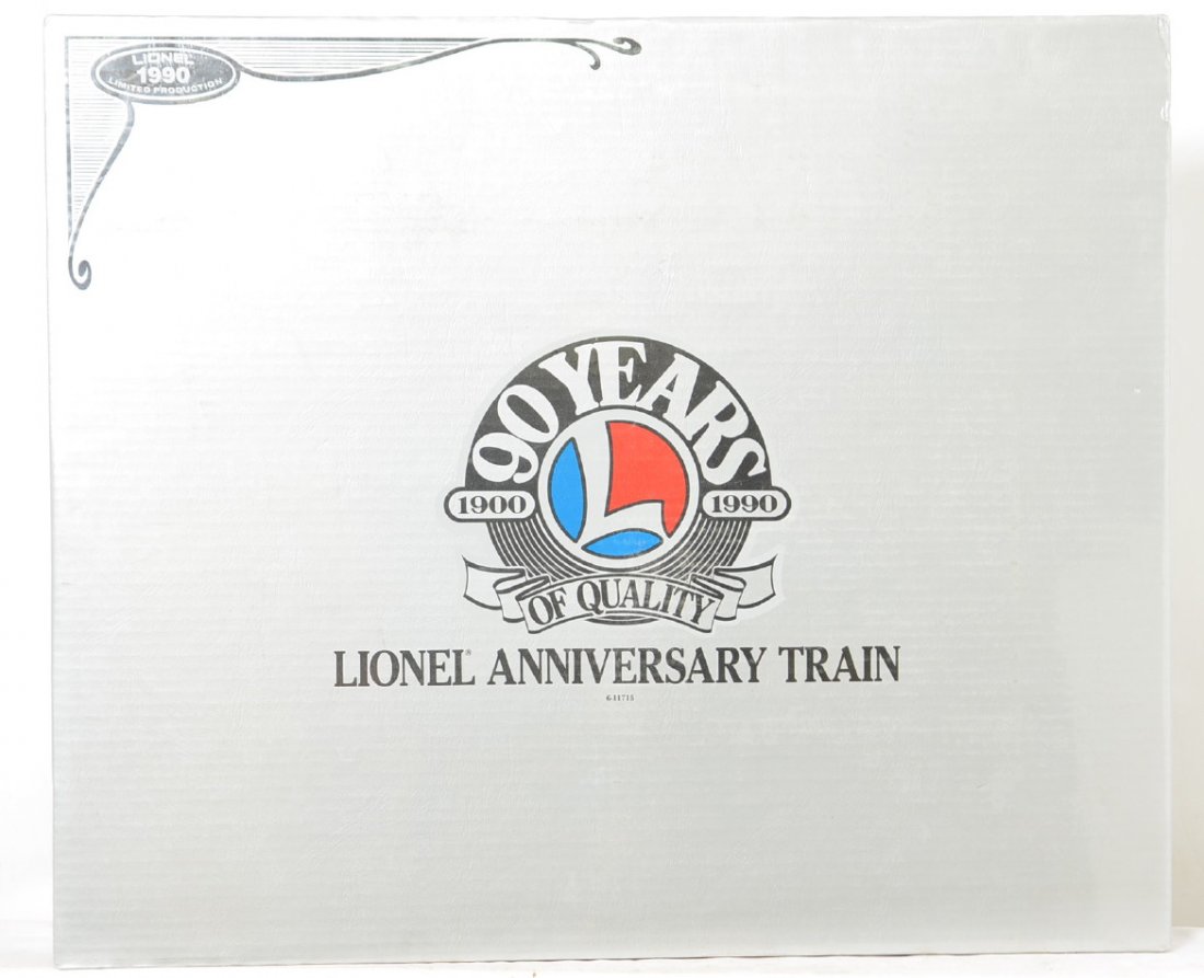 Lionel 90th Anniversary Train Set 11715: Lionel modern O gauge 90th Anniversary train set no. 11715 factory sealed in OB wrapped in cellophane, C10.