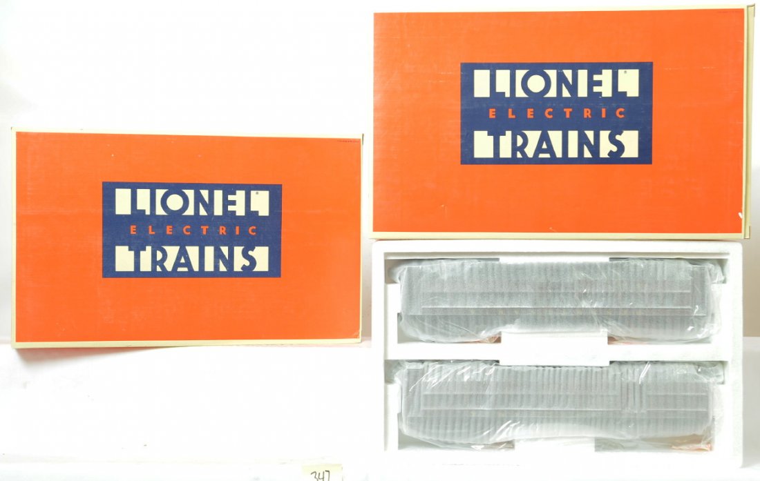 Lionel 18310 18306 Pennsylvania commuter cars: Lionel modern O gauge 18310 and 18306 Pennsylvania commuter car powered and dummy sets factory wrapped in OBs. Contents are assumed C9-10. OBs have some light shelf wear.