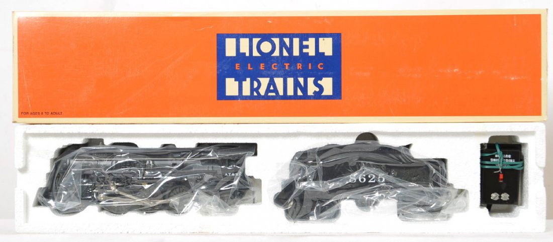 Lionel Santa Fe 18635 2-6-4 steam locomotive: Lionel modern O gauge Santa Fe 2-6-4 steam locomotive in OB. Catalog number is 18635. Loco feature smoke. Loco is C9-10. OB has one detached end flap.
