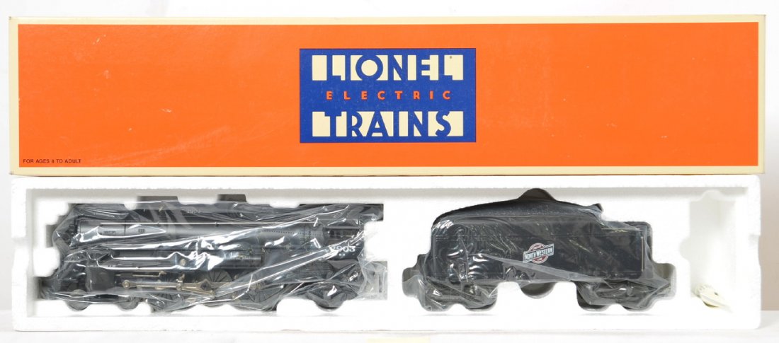 Lionel 18630 C&NW Steam Loco and Tender: Lionel modern O gauge 18630 Chicago and North Western 4-6-2 steam locomotive and tender in OB with operating smoke stack and whistle, C9-10 factory wrapped in the inner carton. Locomotive original box