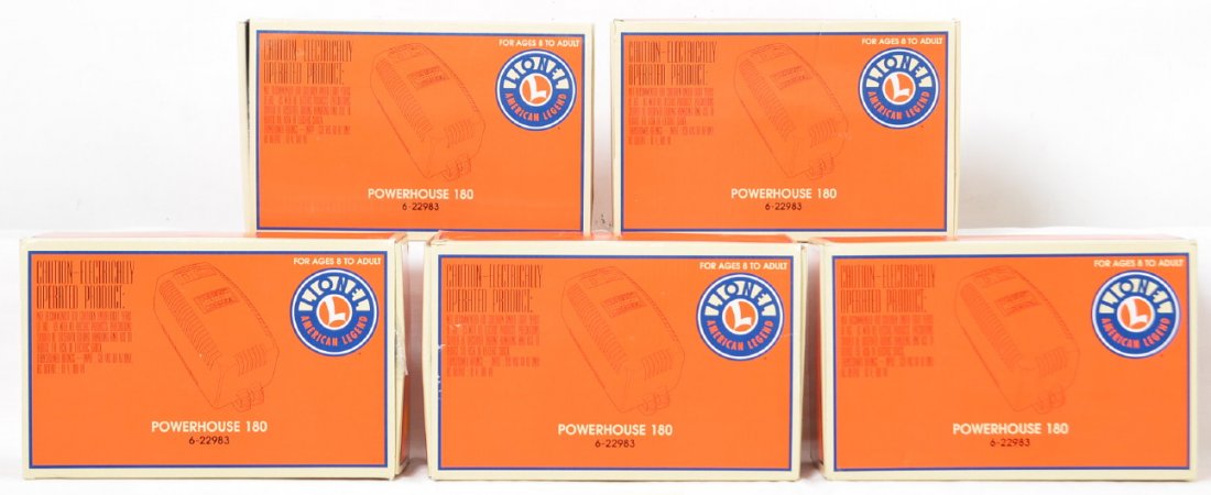 5 Lionel 22983 180 watt Powerhouse bricks: Lionel modern O gauge 22983 180 watt Powerhouse bricks in OBs. Five bricks are layout used C8.