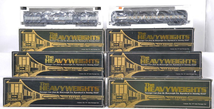 6 K-Line B&O Heavyweights Passenger Cars: K Line modern O gauge Baltimore and Ohio Heavyweights passenger cars including; K-0750 REA baggage, K-1062 Dolly Madison diner, K-3510 Fort Lee coach, K-3511 Fort Knox coach, K10-0045-5 RPO, and K10-0