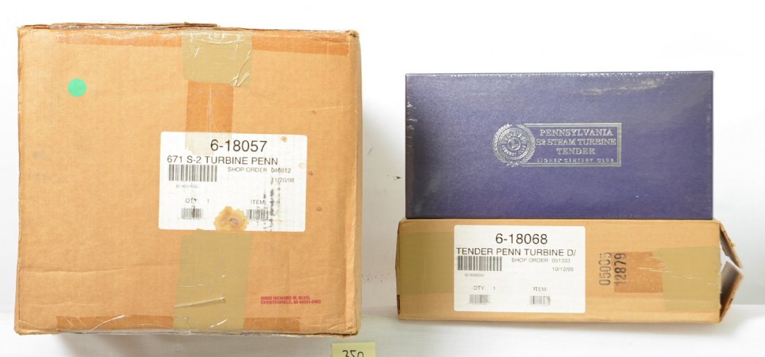 Lionel CC 18057 Pennsylvania S-2 Turbine: Lionel modern O gauge Century Club 18057 PRR S-2 steam turbine 671 loco factory sealed in plastic in the open master carton. Loco features TMCC, Railsounds, smoke and more. Also included is a 18068 te