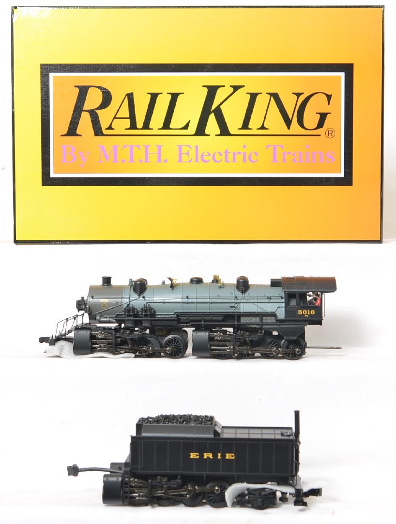 Railking Erie Triplex with Proto 2: MTH Railking modern O gauge 30-1528-1 Erie Triplex steam locomotive in OB. Loco features Protosound 2.0, DCS control, Protosmoke, Protocoupler, and more. Loco is C9 condition with no signs of running 