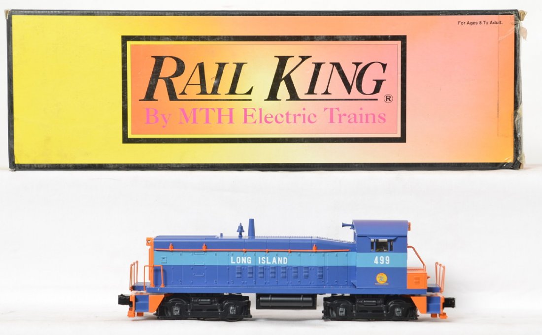 Railking 30-2222-1 Long Island Railroad switcher Proto: MTH Railking modern O gauge 30-2222-1 Long Island Railroad NW-2 switcher in OB. Loco features Protosound 2.0, DCS control, Protocouplers, and more. Loco is C7-8 with a few small paint chips on the rea