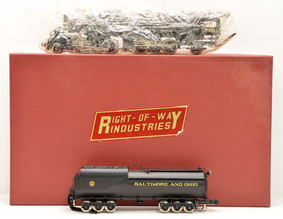 Right-of-Way Ind. B&O KK2 Articulated Loco MIB: Right-of-Way Industries B&O KK2 2-6-6-2 articulated engine and tender ROW1 O 3 Rail Tinplate in OB with all paperwork. Only 250 of these engines were made and this is no. 51 of 250. The loco and tende