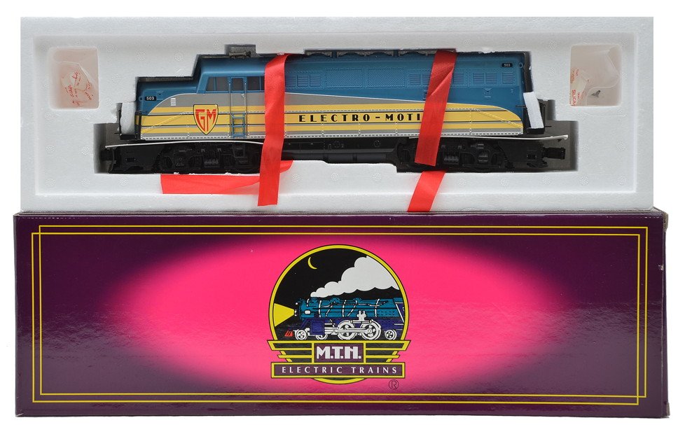 MTH MT-2132LP EMD BL-2 Diesel LN OB: MTH MT-2132LP Electro Motive Demo no. 503 3-rail BL-2 diesel with Proto-Sound in OB. The diesel is C8.